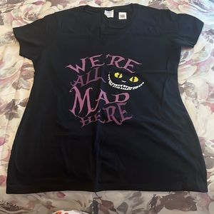 Alice in Wonderland, Cheshire Cat, We’re All Mad Here Black t-shirt